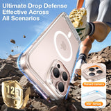 Torras iPhone 16 Pro Hybrid Bakdeksel m. Stativfunksjon - MagSafe-kompatibel - Gjennomsiktig