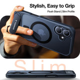 Torras iPhone 16 Hybrid Bakdeksel m. Ståfunksjon - MagSafe-kompatibel - Svart