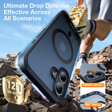 Torras iPhone 16 Hybrid Bakdeksel m. Ståfunksjon - MagSafe-kompatibel - Svart