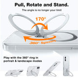 Torras iPhone 16 Hybrid Plastic Bakdeksel m. Stativfunksjon - MagSafe-kompatibel - Gjennomsiktig