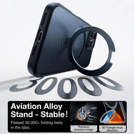 TORRAS Guardian Ostand Series iPhone 16 Pro-deksel med MagSafe og Kickstand - Svart