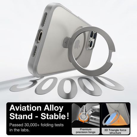 TORRAS Guardian Ostand Series iPhone 16 Pro-deksel med MagSafe og Kickstand - Grå