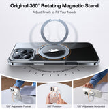 iPhone 16 Pro Torras fleksibelt plastdeksel med justerbart ringstativ - MagSafe-kompatibel - Gjennomsiktig