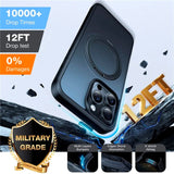 iPhone 16 Pro Max Torras fleksibelt plastdeksel med justerbart ringstativ - MagSafe-kompatibel - svart / gjennomsiktig