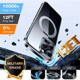 iPhone 16 Pro Max Torras fleksibelt plastdeksel med justerbart ringstativ - MagSafe-kompatibel - Gjennomsiktig