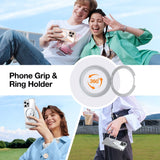 iPhone 16 Pro Max Torras fleksibelt plastdeksel med justerbart ringstativ - MagSafe-kompatibel - Gjennomsiktig