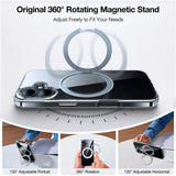 Torras iPhone 16 fleksibelt plastdeksel med justerbart ringstativ - Gjennomsiktig