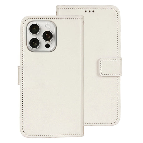 EIDERWOOD iPhone 16 Pro Kunstlæder Flip Case m. Indbygget Pung & Ståfunktion - Hvid