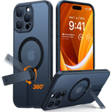 iPhone 16 Pro Max - TORRAS fleksibelt plastdeksel m. Roterende støtteben - MagSafe-kompatibel - Svart