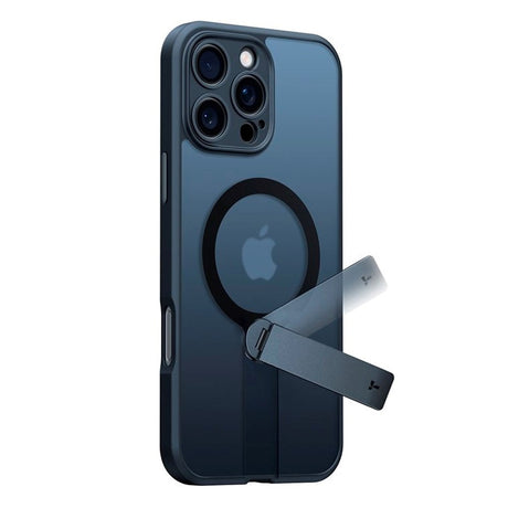 iPhone 16 Pro Max - TORRAS fleksibelt plastdeksel m. Roterende støtteben - MagSafe-kompatibel - Svart