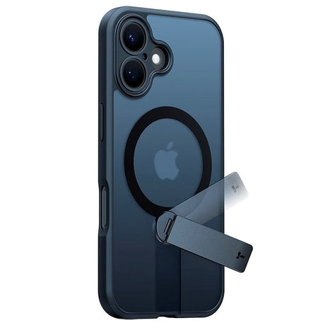 iPhone 16 - TORRAS fleksibelt plastdeksel m. Roterende støtteben - MagSafe-kompatibel - Svart