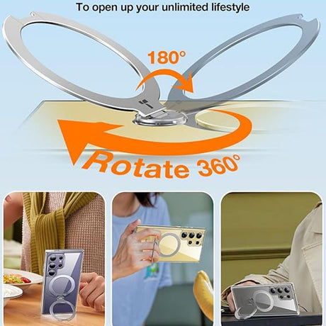 Samsung Galaxy S24 Ultra - TORRAS Hybrid Deksel m. Roterende støtteben - MagSafe-kompatibel - Svart