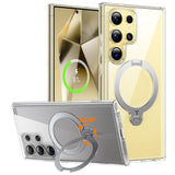 Samsung Galaxy S24 Ultra - TORRAS Hybrid Deksel m. Roterende støtteben - MagSafe-kompatibel - Gjennomsiktig