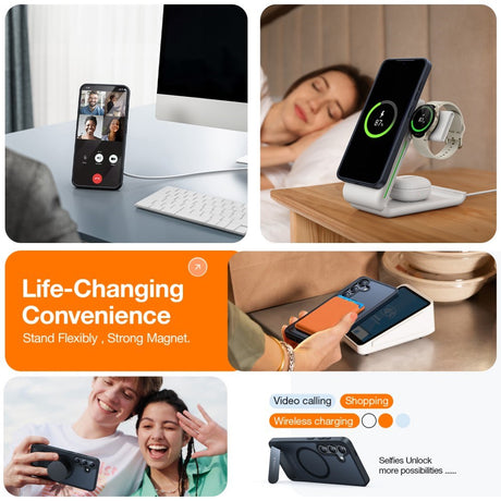 Samsung Galaxy S24 Ultra - TORRAS Hybrid Deksel m. Stativ - MagSafe-kompatibel - Svart