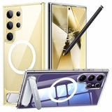 Samsung Galaxy S24 Ultra - TORRAS Hybrid Deksel m. Stativ - MagSafe-kompatibel - Gjennomsiktig