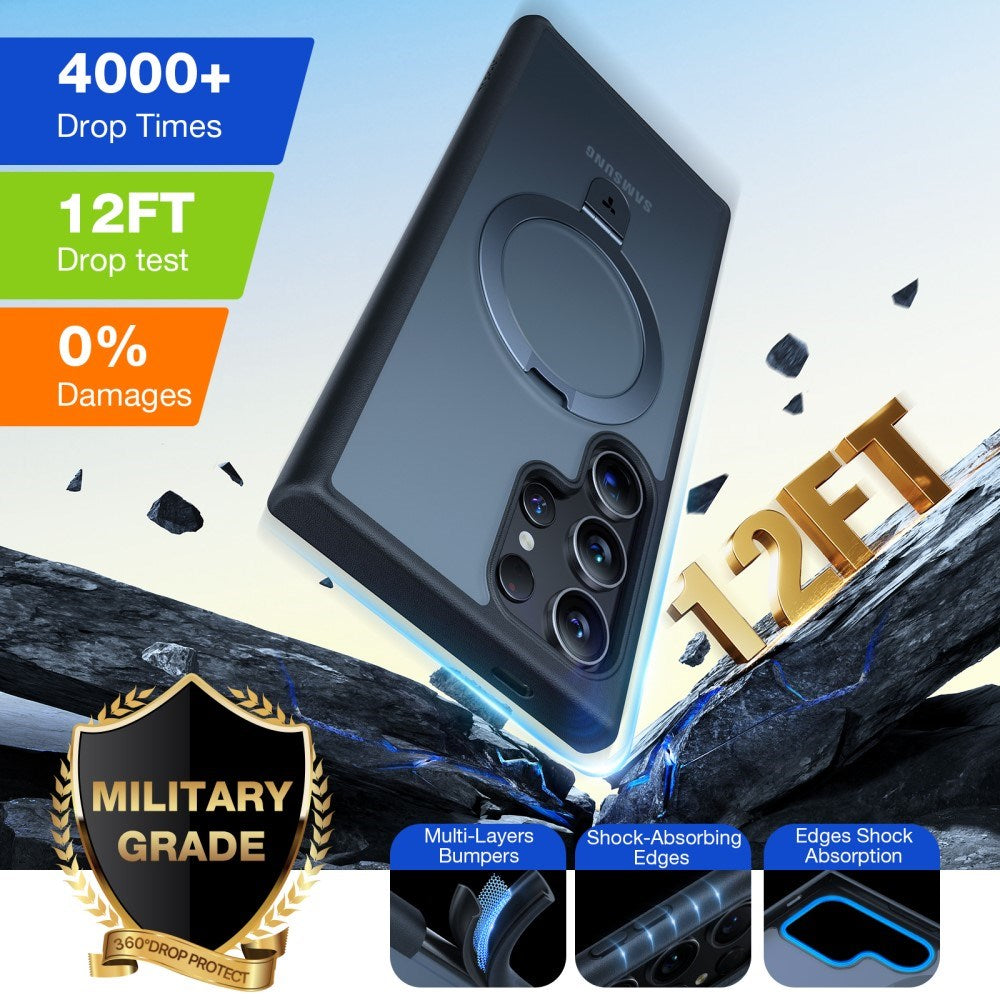 TORRAS Guardian Ostand Series Samsung Galaxy S24 Ultra Cover med Kickstand - MagSafe-kompatibel - Svart