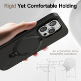 iPhone 16 Pro - TORRAS fleksibelt plastdeksel m. Ring Stativ - Svart