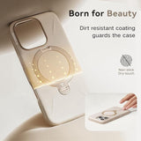 iPhone 16 Pro - TORRAS fleksibelt plastdeksel m. Ring Stativ - Beige