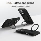 iPhone 16 Pro Max - TORRAS fleksibelt plastdeksel m. Ring Stativ - Svart