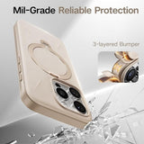 iPhone 16 Pro Max - TORRAS fleksibelt plastdeksel m. Ring Stativ - Gull