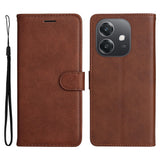 Oppo A60 / A40m / A40 - EIDERWOOD Kunstlæder Flip Cover m. Strop - Brun