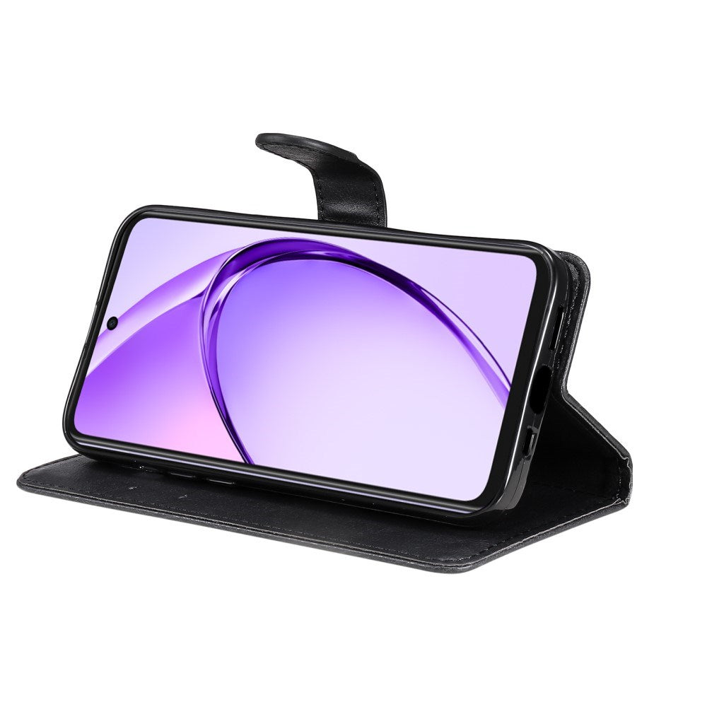 Oppo A60 / A40m / A40 - EIDERWOOD Faux Leather Flip Cover m. Stropp - Svart