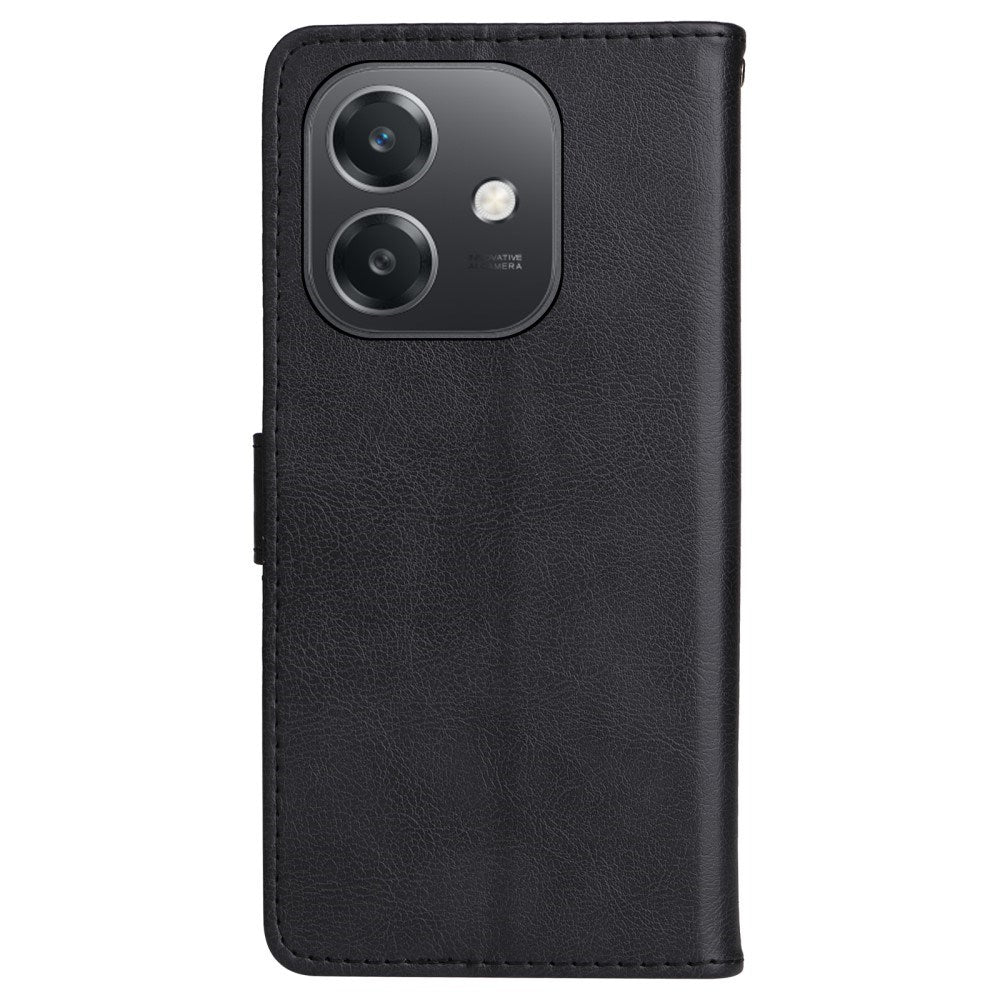 Oppo A60 / A40m / A40 - EIDERWOOD Faux Leather Flip Cover m. Stropp - Svart