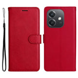 Oppo A60 / A40m / A40 - EIDERWOOD Faux Leather Flip Cover m. Stropp - Rød