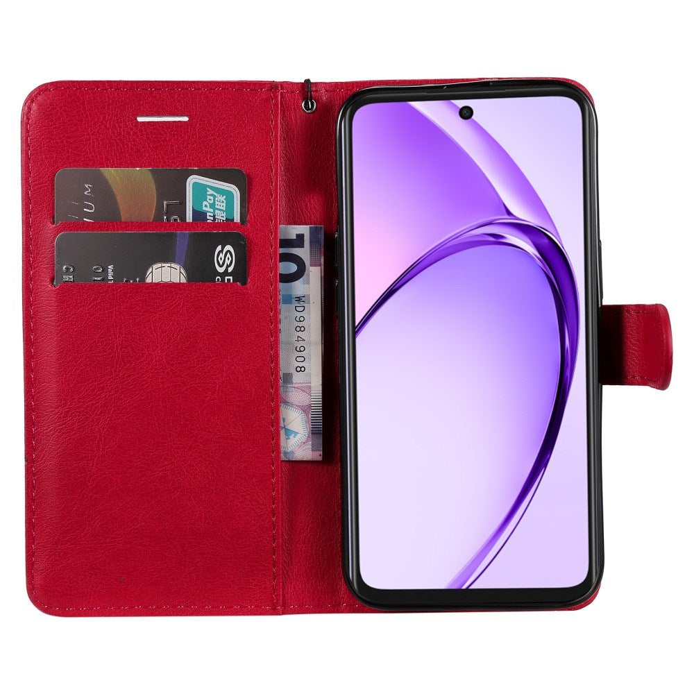 Oppo A60 / A40m / A40 - EIDERWOOD Faux Leather Flip Cover m. Stropp - Rød