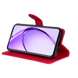 Oppo A60 / A40m / A40 - EIDERWOOD Faux Leather Flip Cover m. Stropp - Rød