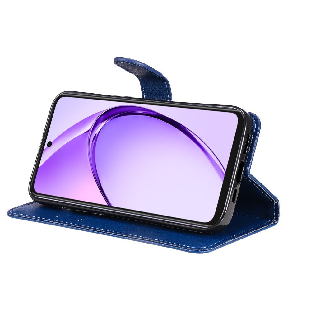 Oppo A60 / A40m / A40 - EIDERWOOD Faux Leather Flip Cover m. Stropp - Blå