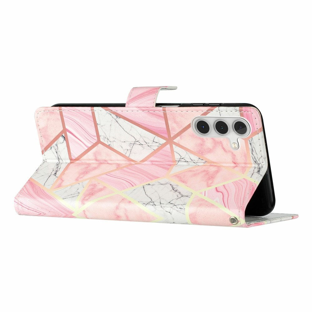 EIDERWOOD Samsung Galaxy S25+ (Plus) Flip Cover m. Pung & Strop - Lyserød Marmor