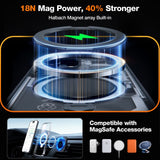 TORRAS - iPhone 15 Pro - Hybrid Plastik Cover m. Ståfunktion - MagSafe Kompatibel - Gennemsigtig