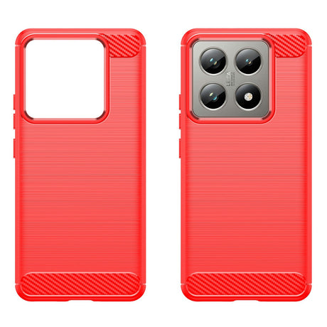 EIDERWOOD Xiaomi 14t/14T Pro-deksel - Karbonfibertekstur - Rød