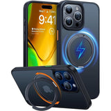 TORRAS - iPhone 15 Pro - Hybrid Plastik Cover m. Kickstand - MagSafe Kompatibel - Sort