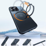 TORRAS - iPhone 15 Pro - Hybrid Plastik Cover m. Kickstand - MagSafe Kompatibel - Sort