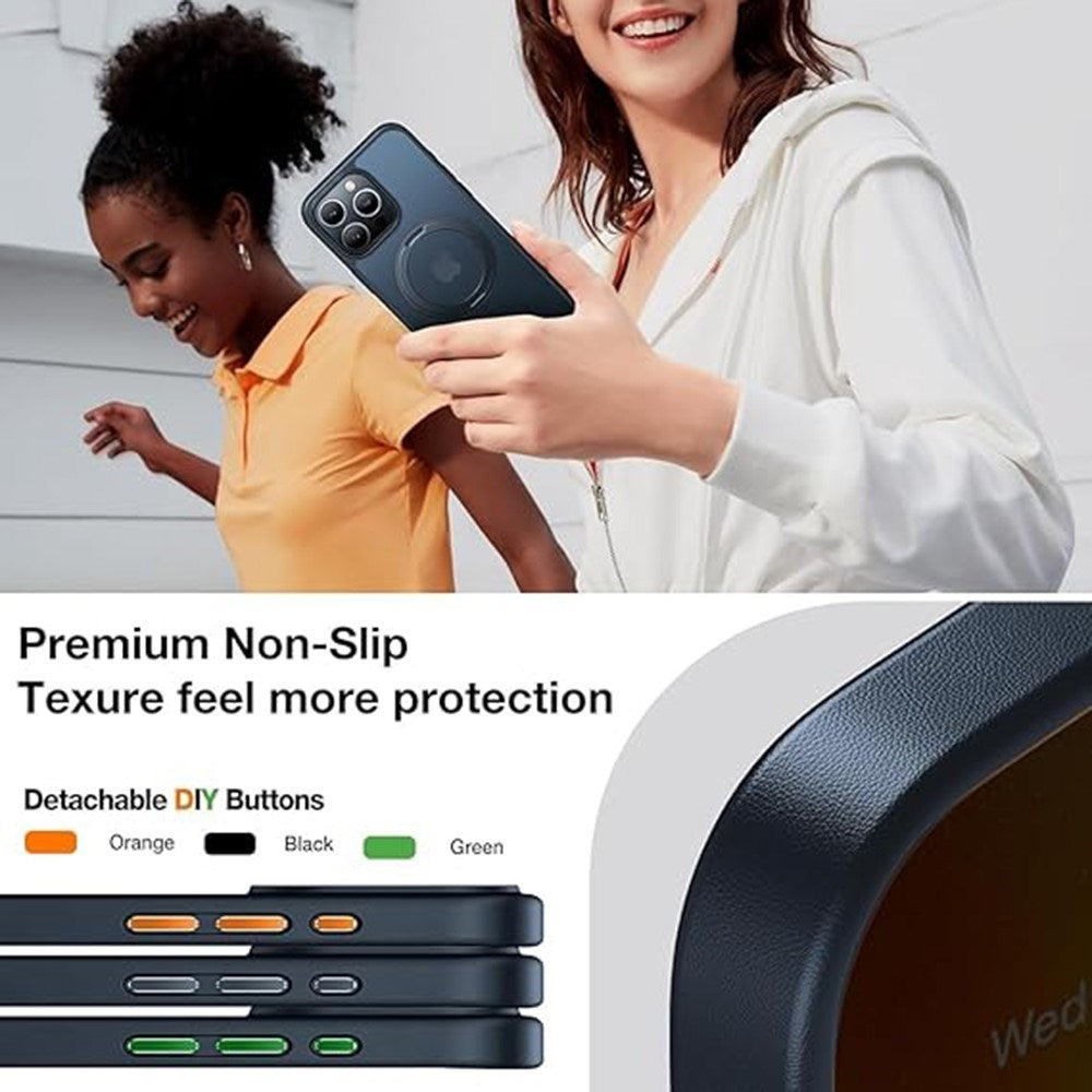 TORRAS - iPhone 15 Pro - Hybrid Plastik Cover m. Kickstand - MagSafe Kompatibel - Sort