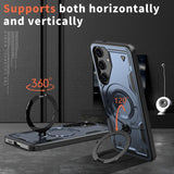 Samsung Galaxy S25/S24 beskyttelsesdeksel med MagSafe og integrert støtte - blå