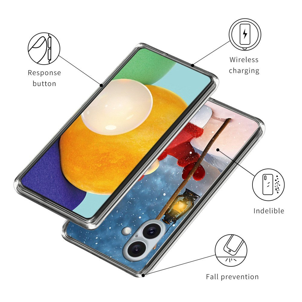 Fleksibelt Plast Julecover til iPhone 16 - Snemand