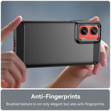 EIDERWOOD Motorola Moto G35 5G Cover m. Carbon Fiber Texture - Sort