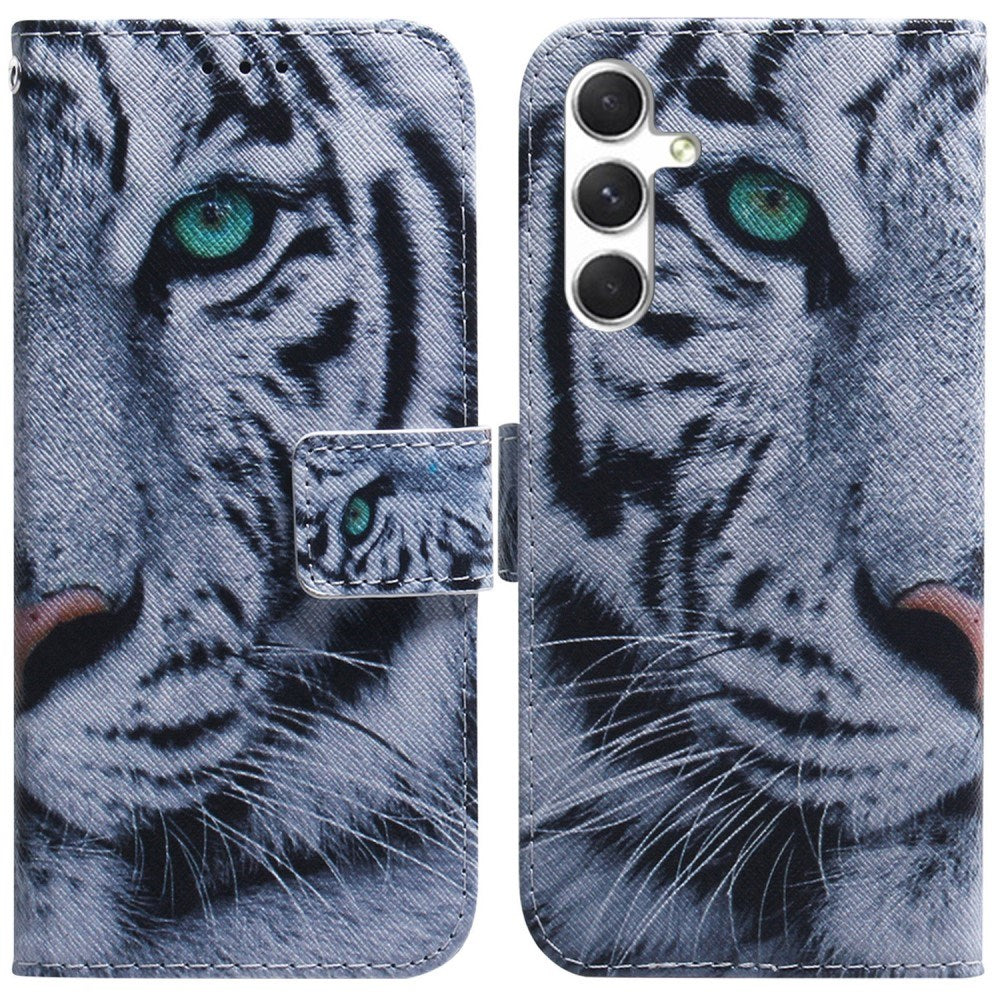 Samsung Galaxy S25 - EIDERWOOD Kunstlæder Flip Case m. Motiv - Tiger