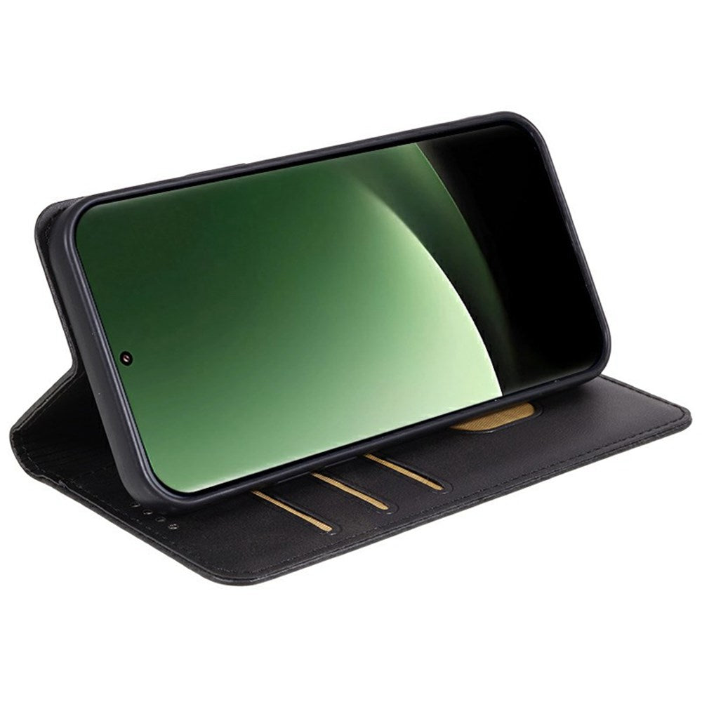 EIDERWOOD Xiaomi Redmi Note 14 Pro 5G deksel i kunstskinn m. Magnetisk lukking &amp; kortholder - svart