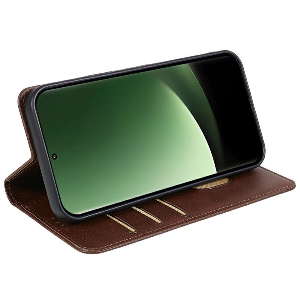 EIDERWOOD Xiaomi Redmi Note 14 Pro 5G deksel i kunstskinn m. Magnetisk lukking og kortholder - brun