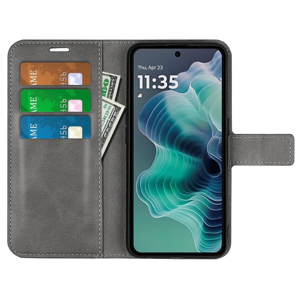 Motorola Moto G35 Flipcover - Kunstlæder - Grå