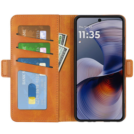 EIDERWOOD Motorola Moto G55 Wallet Flip Læder Cover m. Pung - Brun