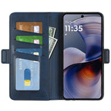 EIDERWOOD Motorola Moto G55 Wallet Flip Læder Cover m. Pung - Blå