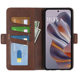 EIDERWOOD Motorola Edge 50 Neo Wallet Flip Leather Cover m. Lommebok - Brun