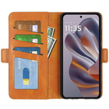 EIDERWOOD Motorola Edge 50 Neo Wallet Flip Leather Cover m. Lommebok - Gul
