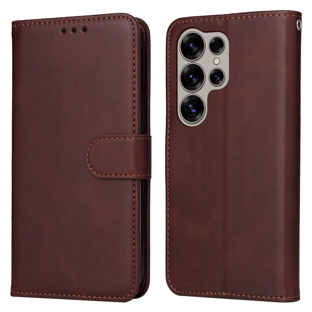 Samsung Galaxy S25 Ultra - EIDERWOOD Vegan Leather Flip Cover - Brun