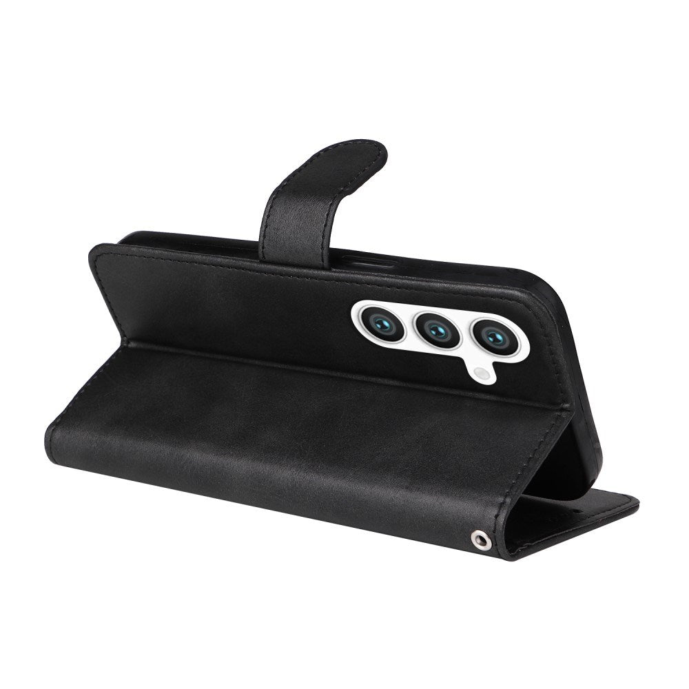 Samsung Galaxy S25 - EIDERWOOD Vegan Leather Flip Cover - Svart